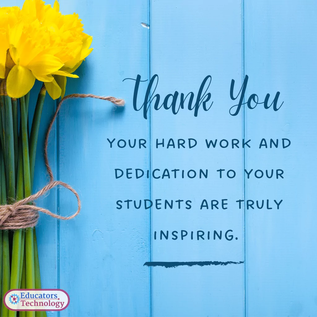 Thank You Notes to Teachers